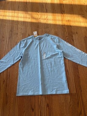 Carhartt Light Blue Long Sleeve Logo Tee